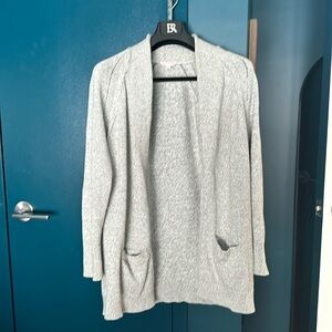 Gap cotton cardigan in marled grey and white
